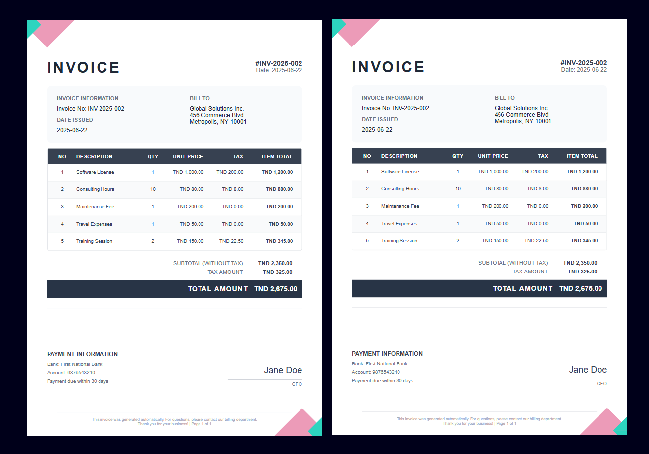 Invoice PDF Generator