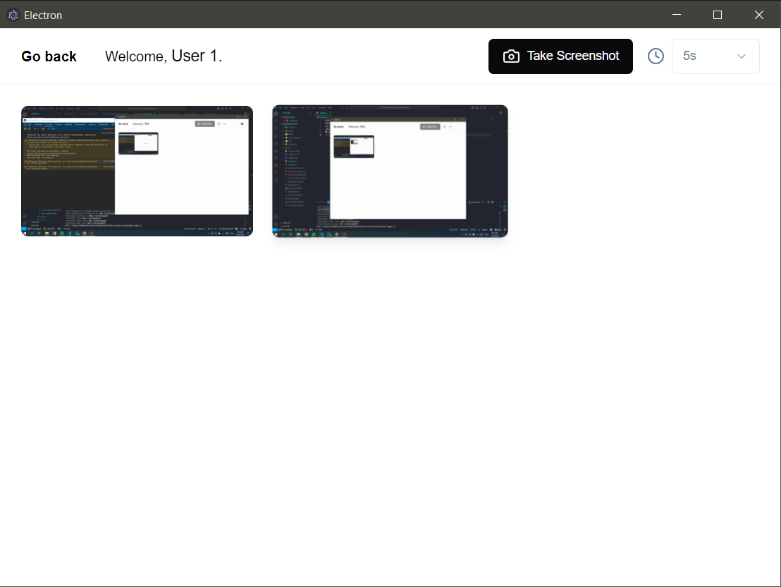 Screenshots - Using electron js